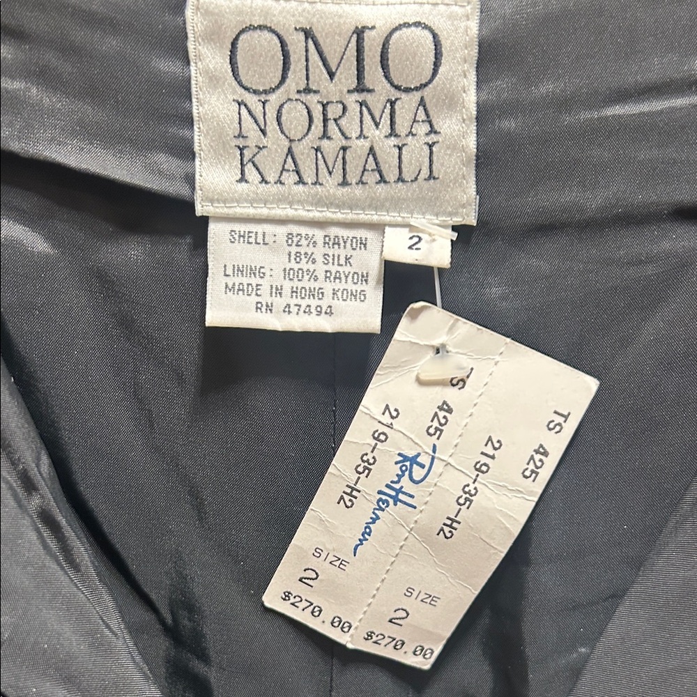 Omo Norma Kamali Black Velvet Trousers high waist 2 - Picture 4 of 9